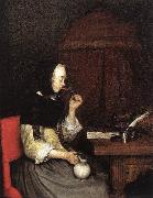 TERBORCH, Gerard Woman Drinking Winen 5r oil